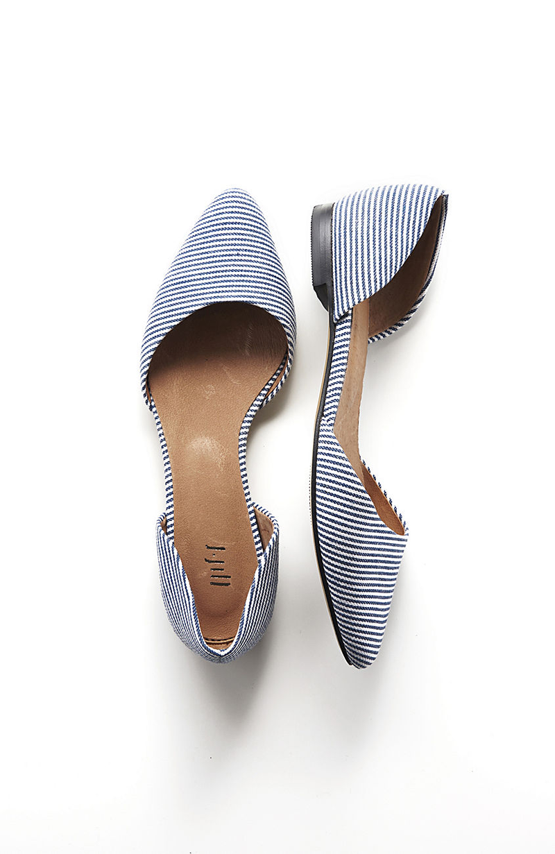 J. Jill Striped D'orsay Flats, $55.99 (were $99, discount applied at checkout) There is nothing wrong with these. We should all be so lucky.